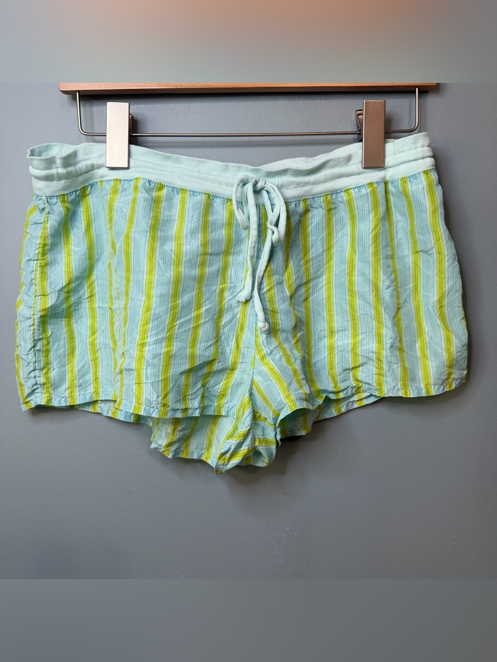 Victoria's Secret Vintage Y2K 100% Silk Striped Lounge Sleep Shorts. Small
